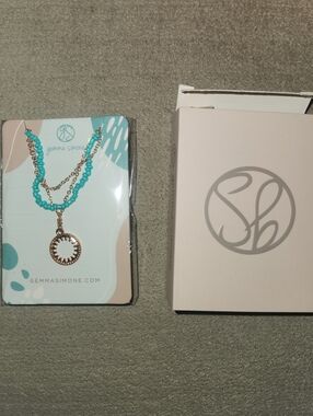 Gemma Simone Turquoise Beaded Gold Pendant Necklace